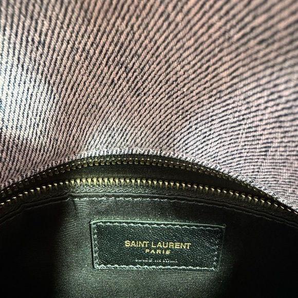 YSL Saint Laurent Lilac Denim Puffer Bag- Small LouLou - Picture 13 of 14